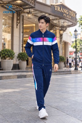 Bộ nỉ thể thao nam MDB-274-12-01 Navy phối trắng